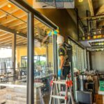 restaurant window cleaning in Old Town Scottsdale.