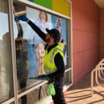 commercial Window cleaning service at Tempe Marketplace.